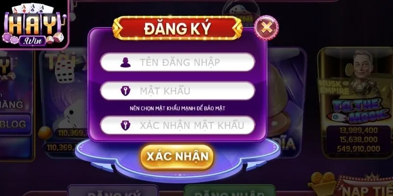 Nhập tên đăng nhập Haywin chuẩn xác đúng định dạng yêu cầu hệ thống